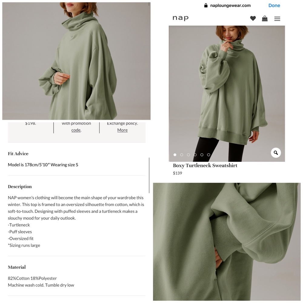 Sweatshirt with turtleneck and pockets